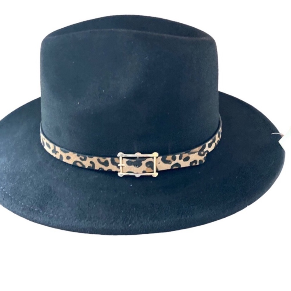 Riah leopard belted felt fedora - Picture 2 of 4